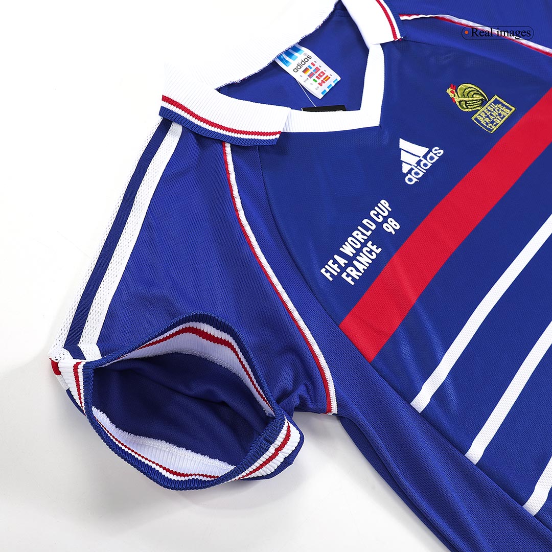 Retro ZIDANE #10 1998 France Home Soccer Jersey - Image 6