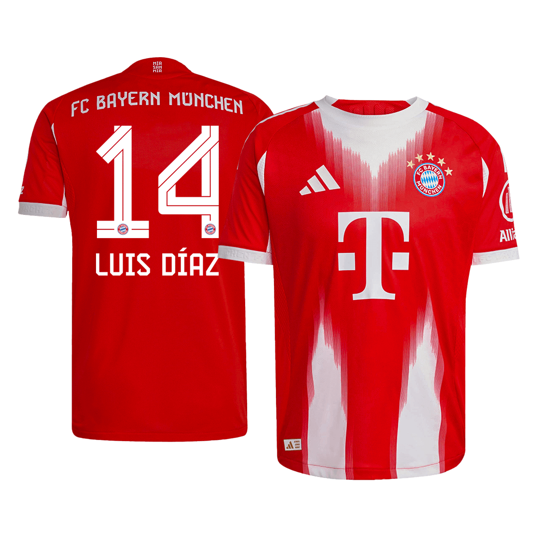 LUIS DÍAZ #14 Bayern Munich Home Soccer Jersey 2025/26 Player Version