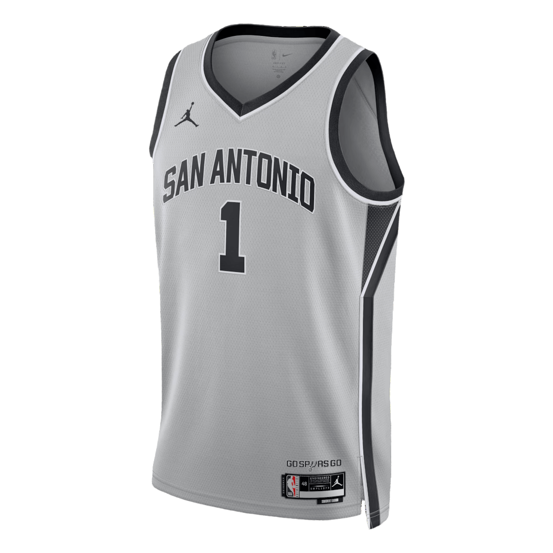 San Antonio Spurs Wembanyama #1 Swingman NBA Jersey - Statement Edition - Image 2