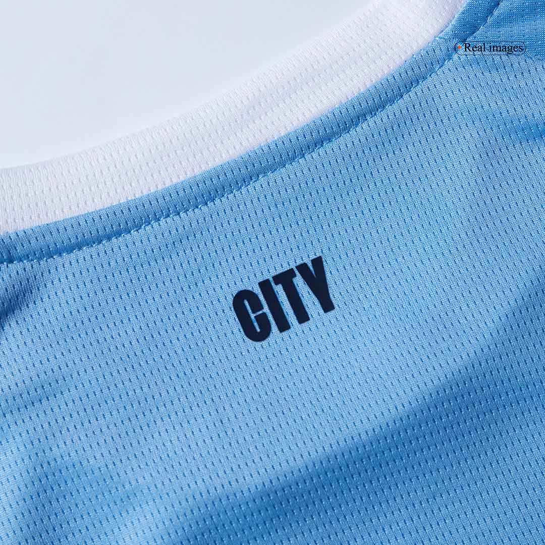 Kid's Manchester City Home Soccer Jersey Kit(Jersey+Shorts+Socks) 2025/26 - Image 15