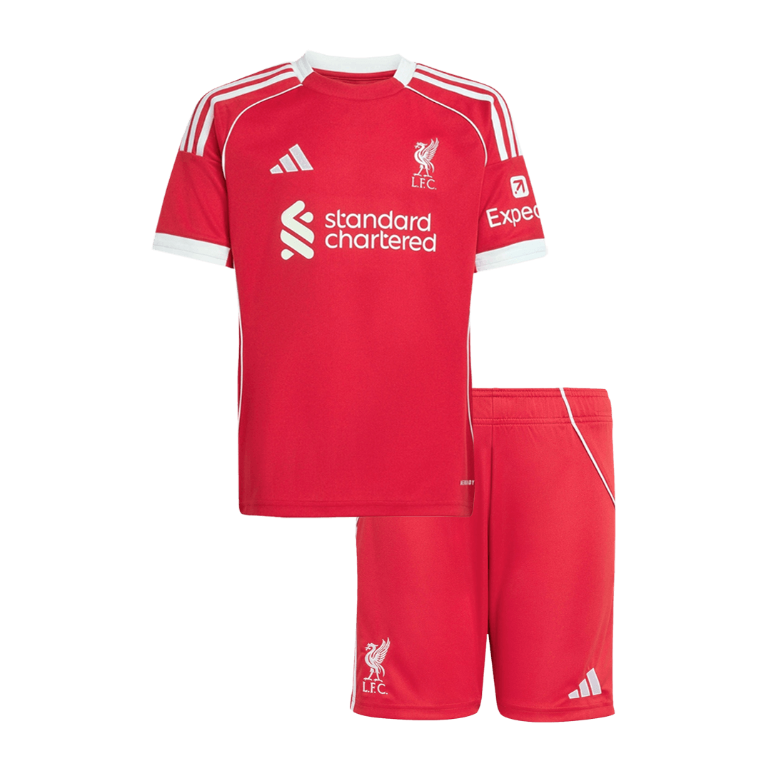 Kid's Liverpool Home Soccer Jersey Kit(Jersey+Shorts) 2025/26
