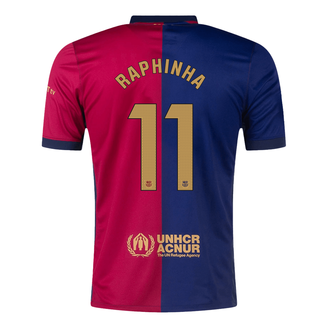 RAPHINHA #11 Barcelona Home Soccer Jersey 2024/25 - Image 3