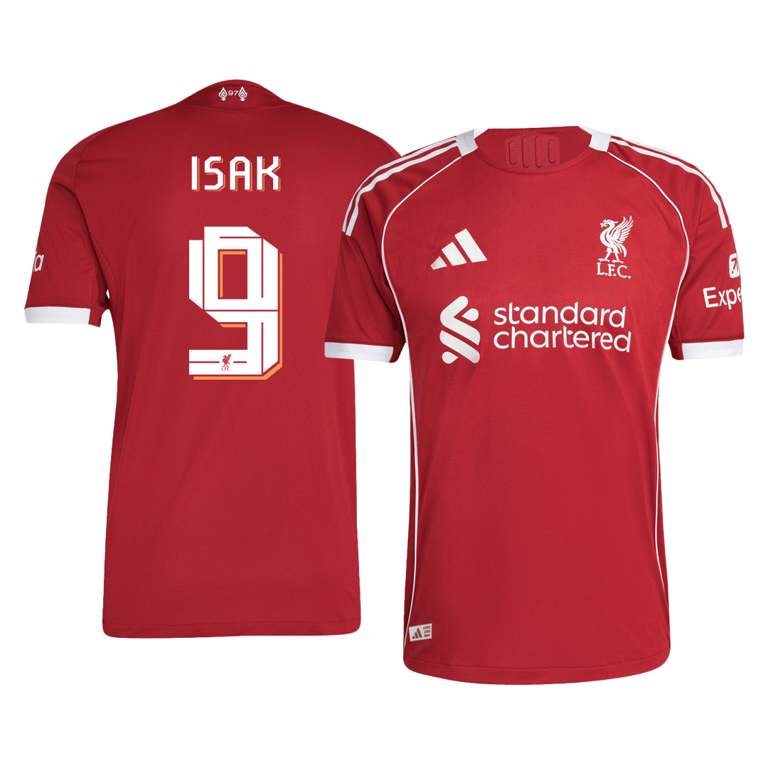 ISAK #9 Liverpool Home Soccer Jersey 2025/26 - UCL Player Version