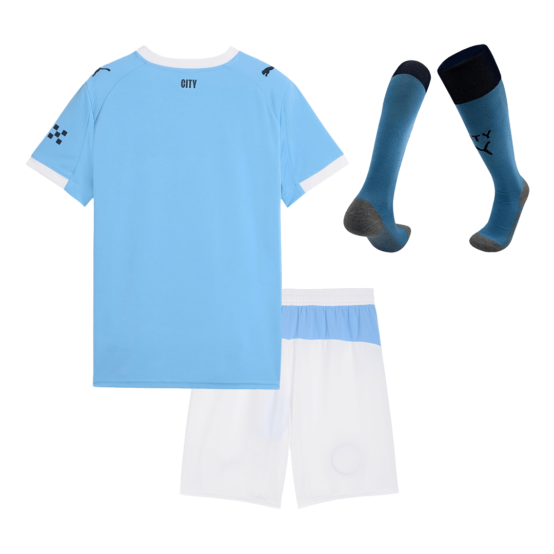 Kid's Manchester City Home Soccer Jersey Kit(Jersey+Shorts+Socks) 2025/26 - Image 2