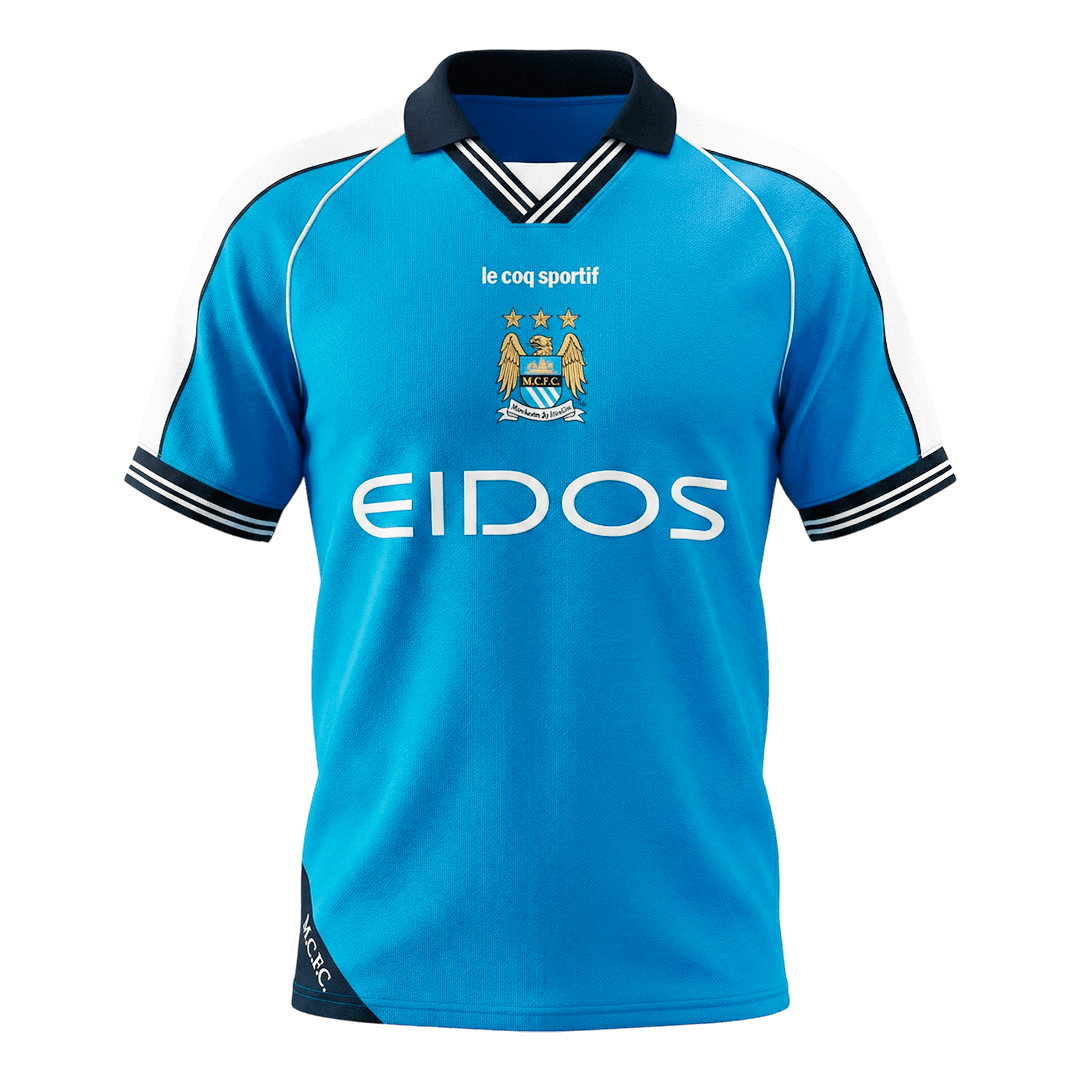 Retro 1999/01 Manchester City Home Soccer Jersey - Image 2