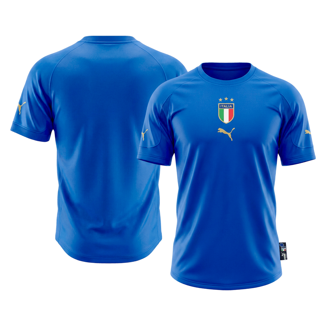 Retro 2004 Italy Home Soccer Jersey - Image 3