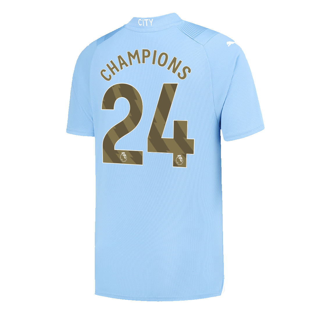 CHAMPIONS #24 Manchester City Home Soccer Jersey 2023/24 - Image 3