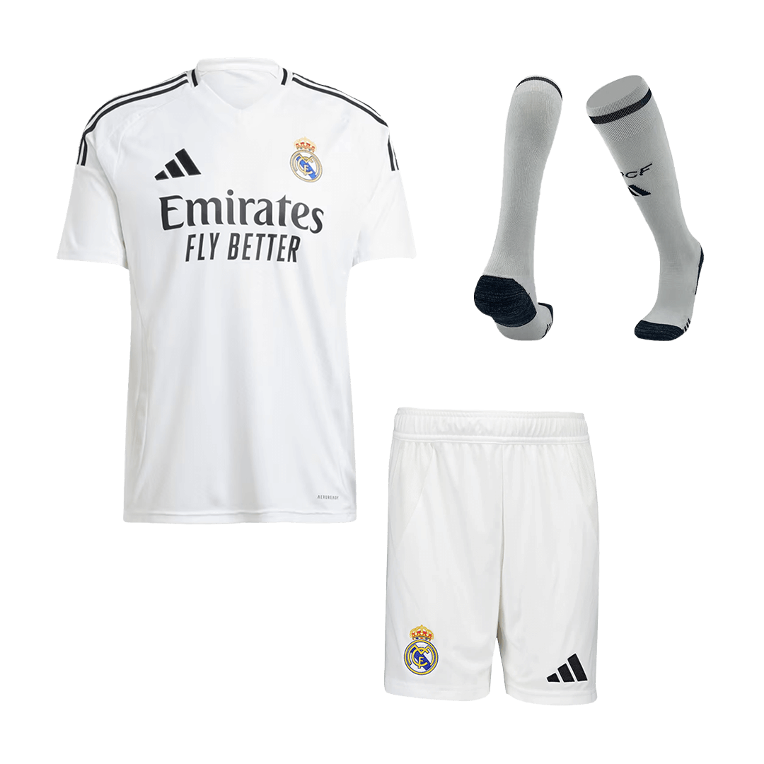 Real Madrid Home Soccer Jersey Kit(Jersey+Shorts+Socks) 2024/25