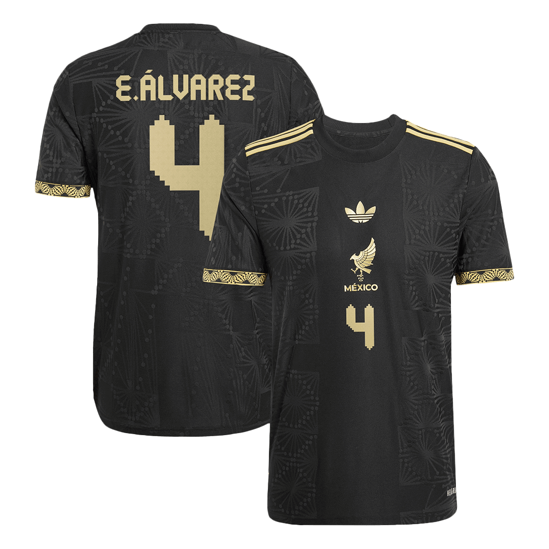 Authentic E.ÁLVAREZ #4 Mexico Third Away Soccer Jersey 2025 - Gold Cup