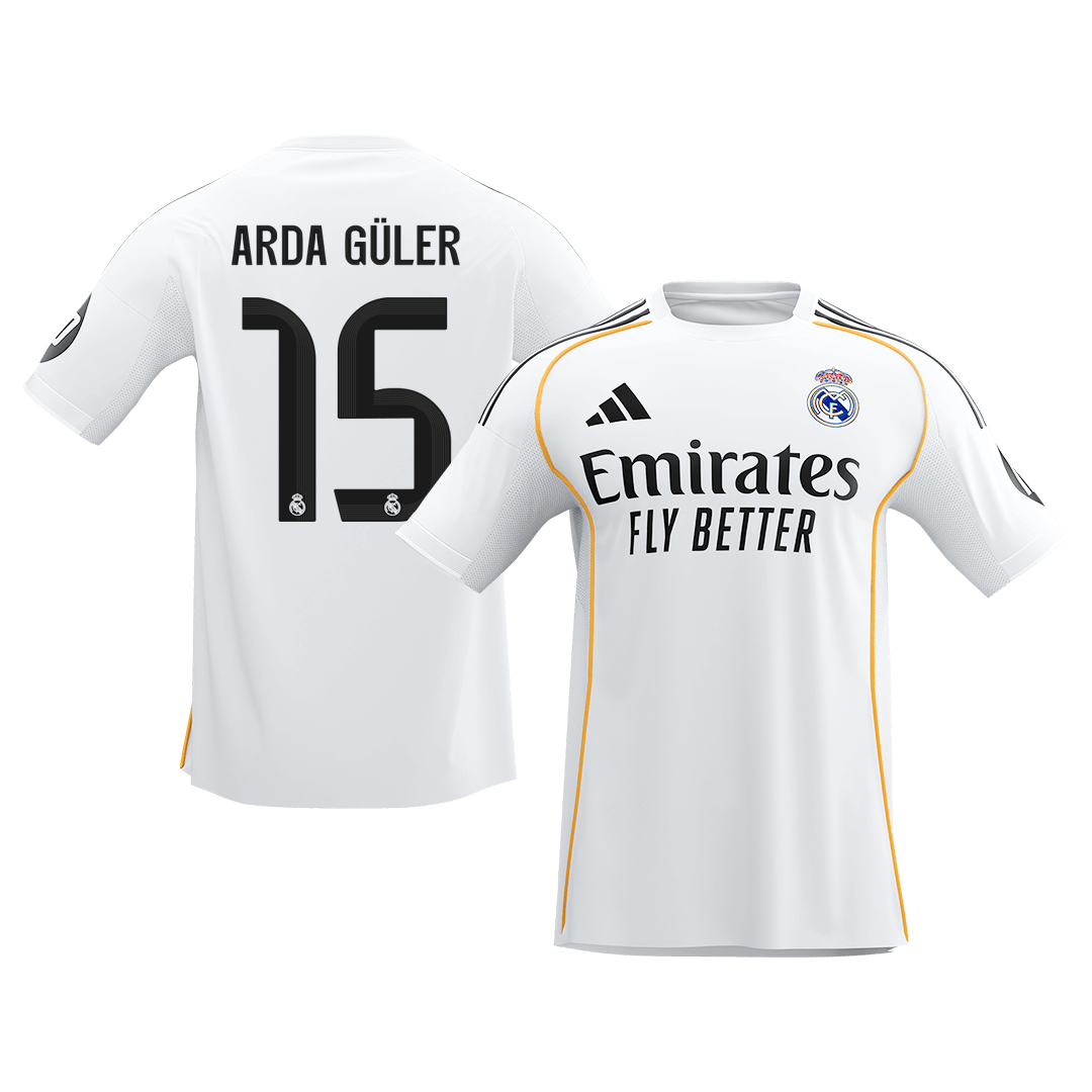 ARDA GÜLER #15 Real Madrid Home Soccer Jersey 2025/26