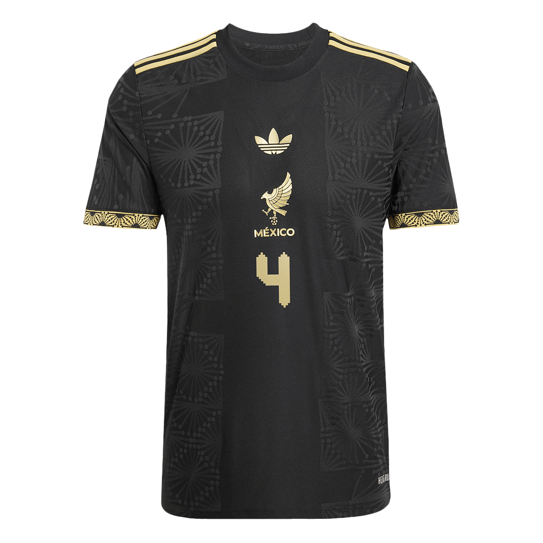 Authentic E.ÁLVAREZ #4 Mexico Third Away Soccer Jersey 2025 - Gold Cup - Image 2
