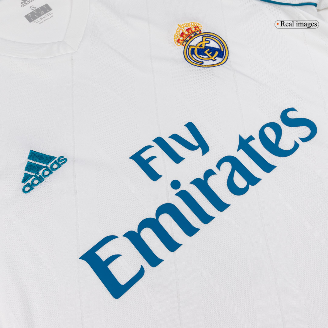 Retro 2017/18 Real Madrid Home Long Sleeve Soccer Jersey - Image 6