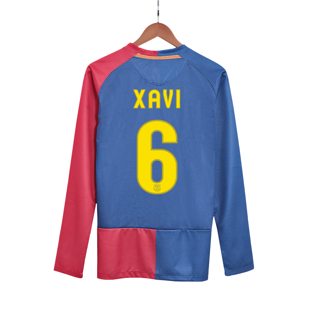 Retro XAVI #6 2008/09 Barcelona Home Long Sleeve Soccer Jersey