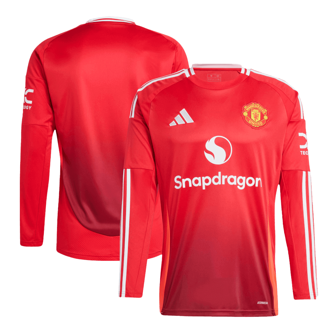 Manchester United Home Long Sleeve Soccer Jersey 2024/25 - Image 3