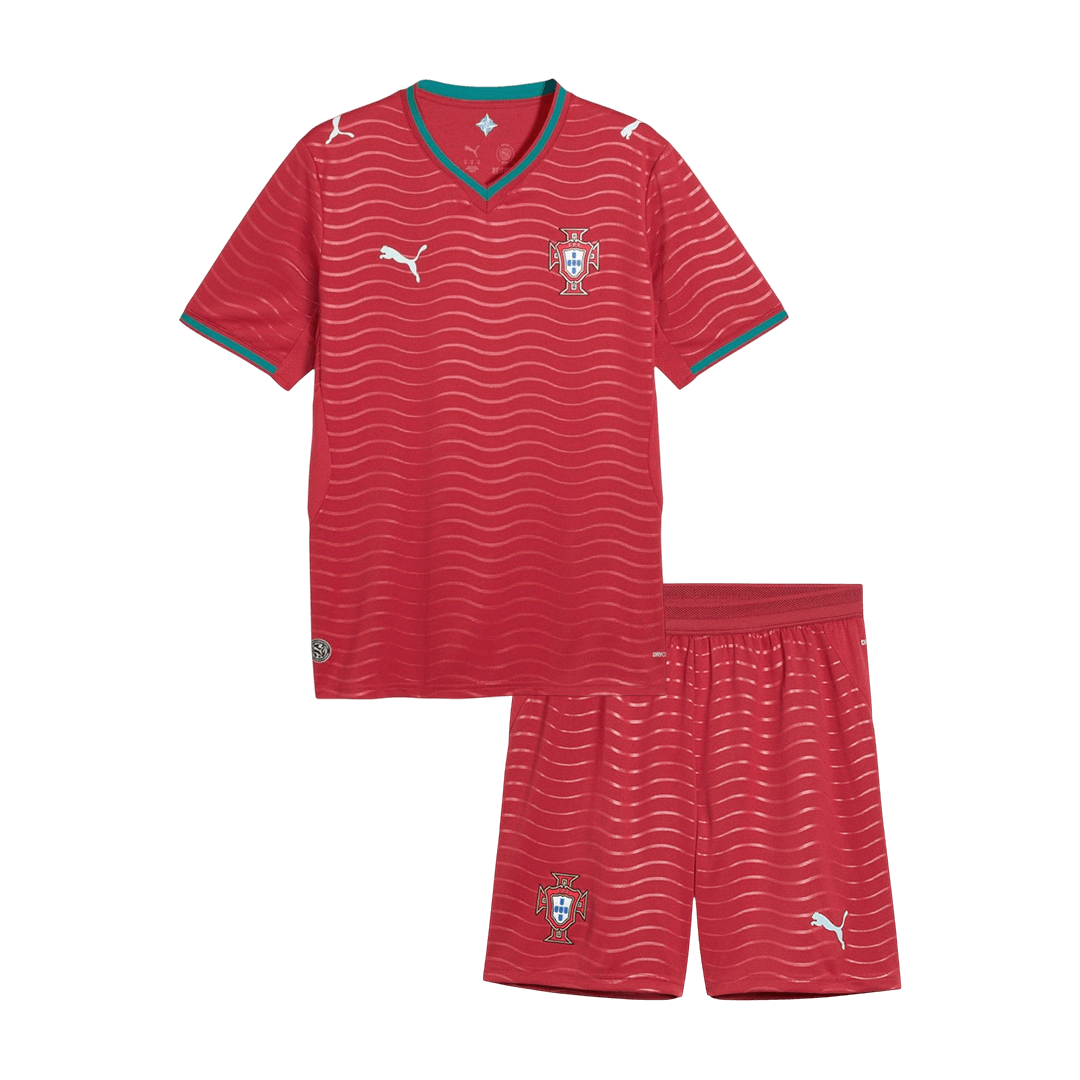 Kid's Portugal Home Soccer Jersey Kit(Jersey+Shorts) 2026