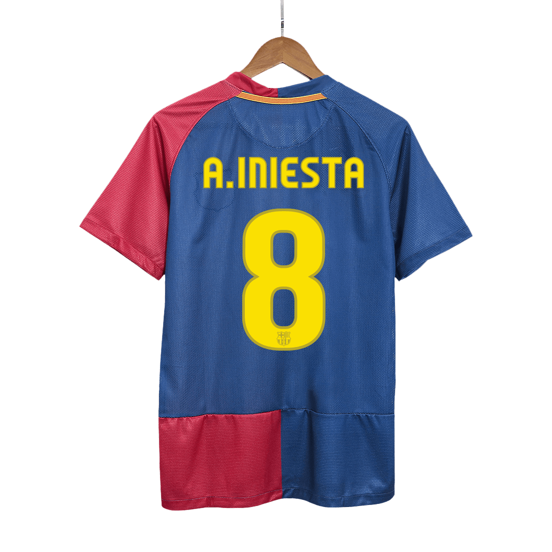 Retro A.INIESTA #8 2008/09 Barcelona Home Soccer Jersey