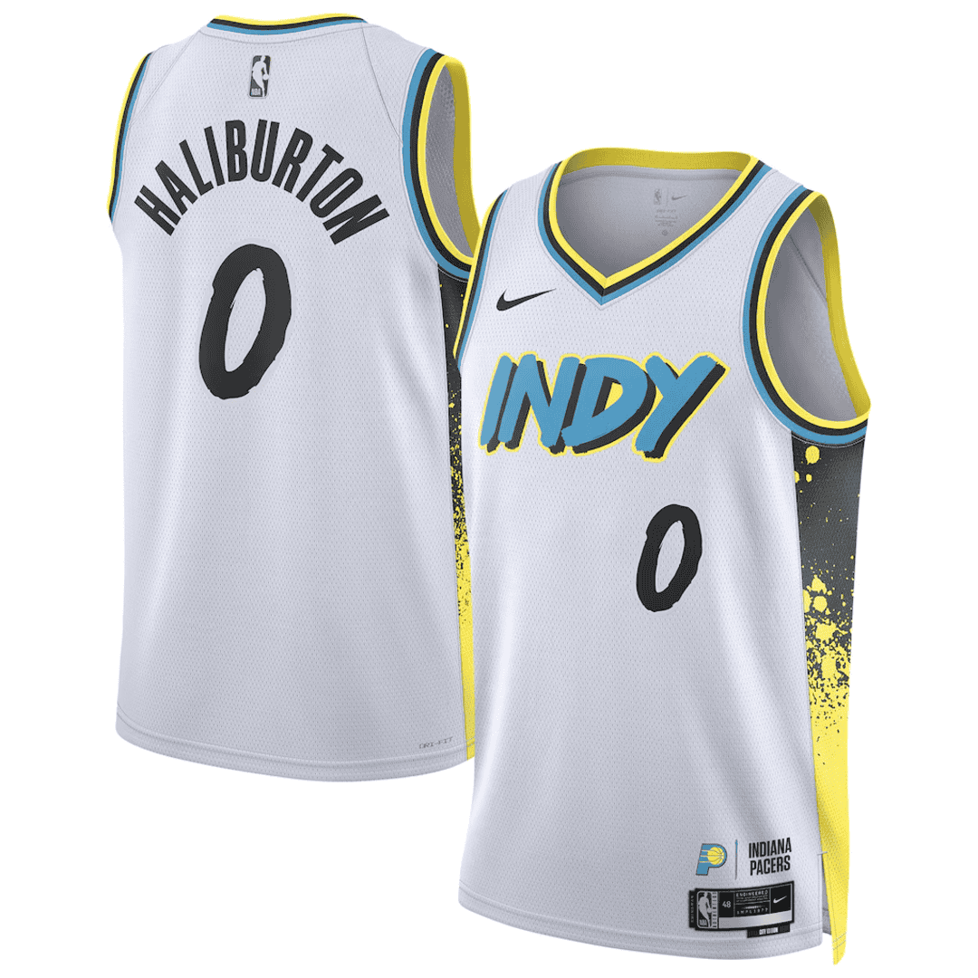 Indiana Pacers HALIBURTON #0 Swingman NBA Jersey - City Edition