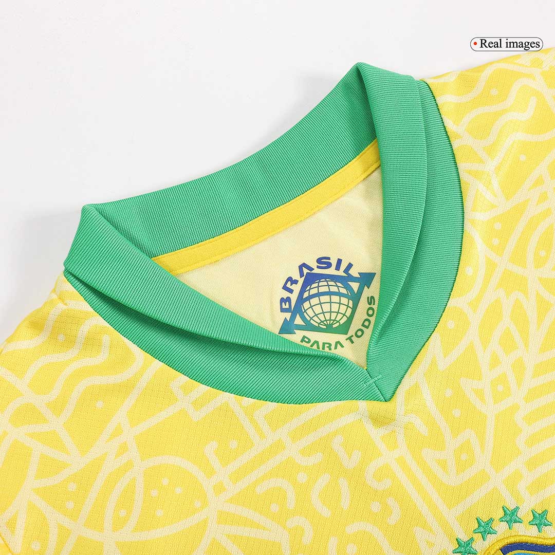 Kid's Brazil Home Soccer Jersey Kit(Jersey+Shorts) Copa America 2024 - Image 8