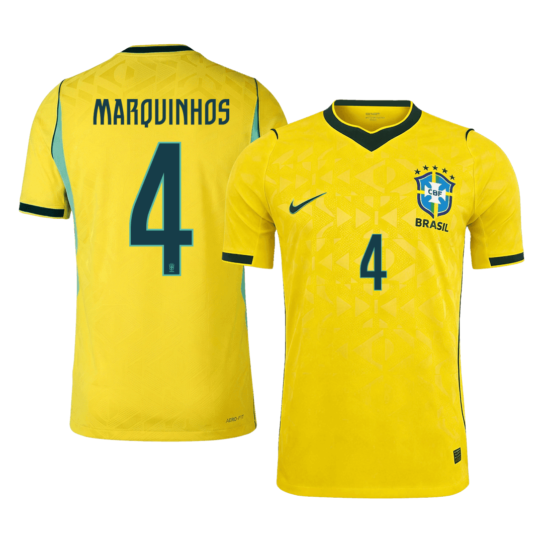 MARQUINHOS #4 Brazil Home Soccer Jersey 2026 Player Version