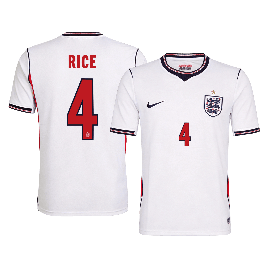 RICE #4 England Home Soccer Jersey 2026