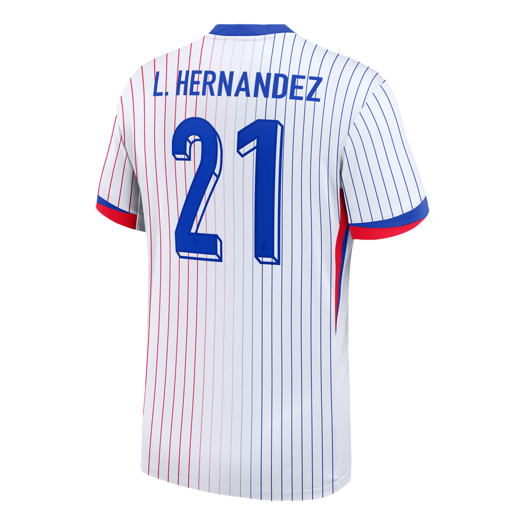 L.HERNANDEZ #21 France Away Soccer Jersey 2024 - Image 3