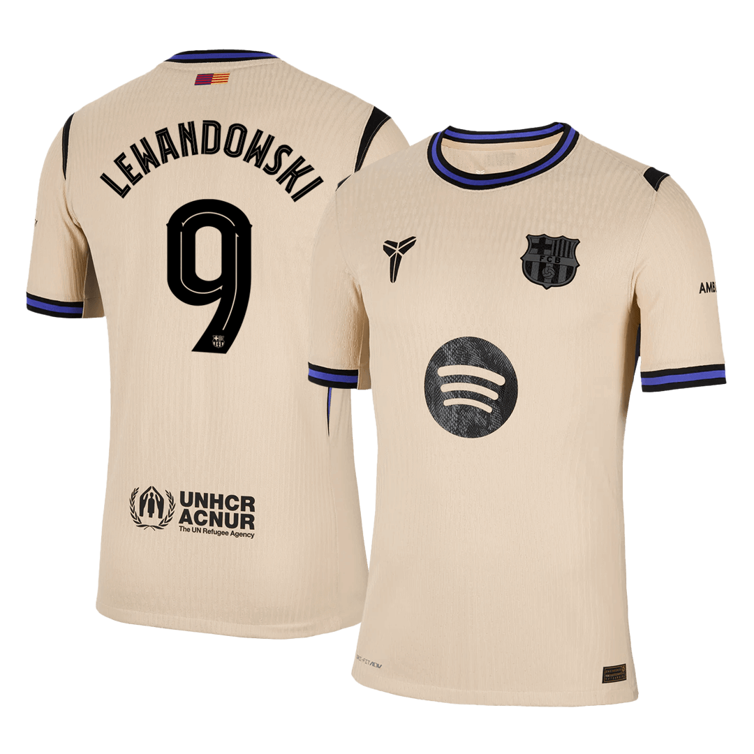 LEWANDOWSKI #9 Barcelona Away Soccer Jersey 2025/26 - UCL Player Version