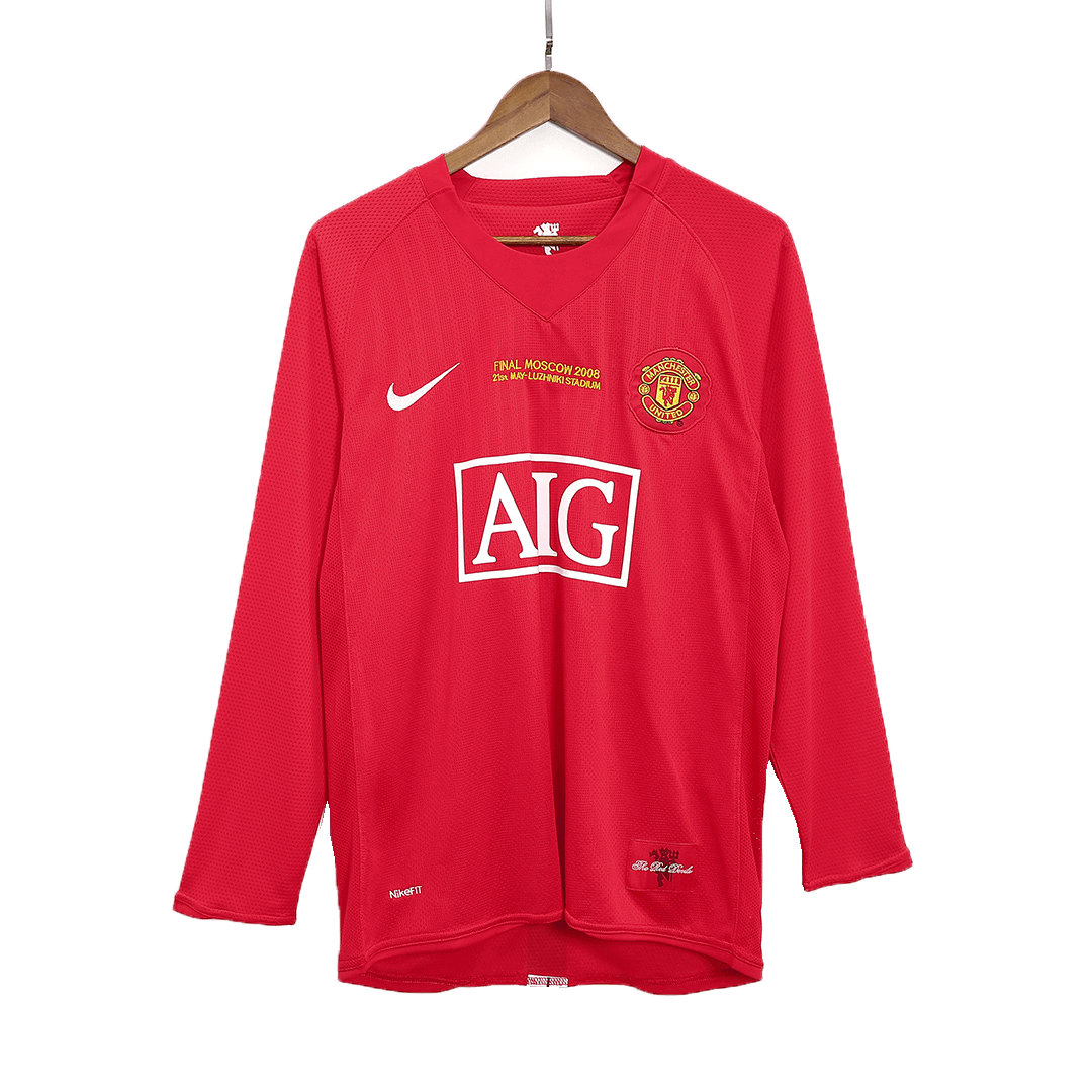 Retro RONALDO #7 2007/08 Manchester United Home Long Sleeve Soccer Jersey - Image 2