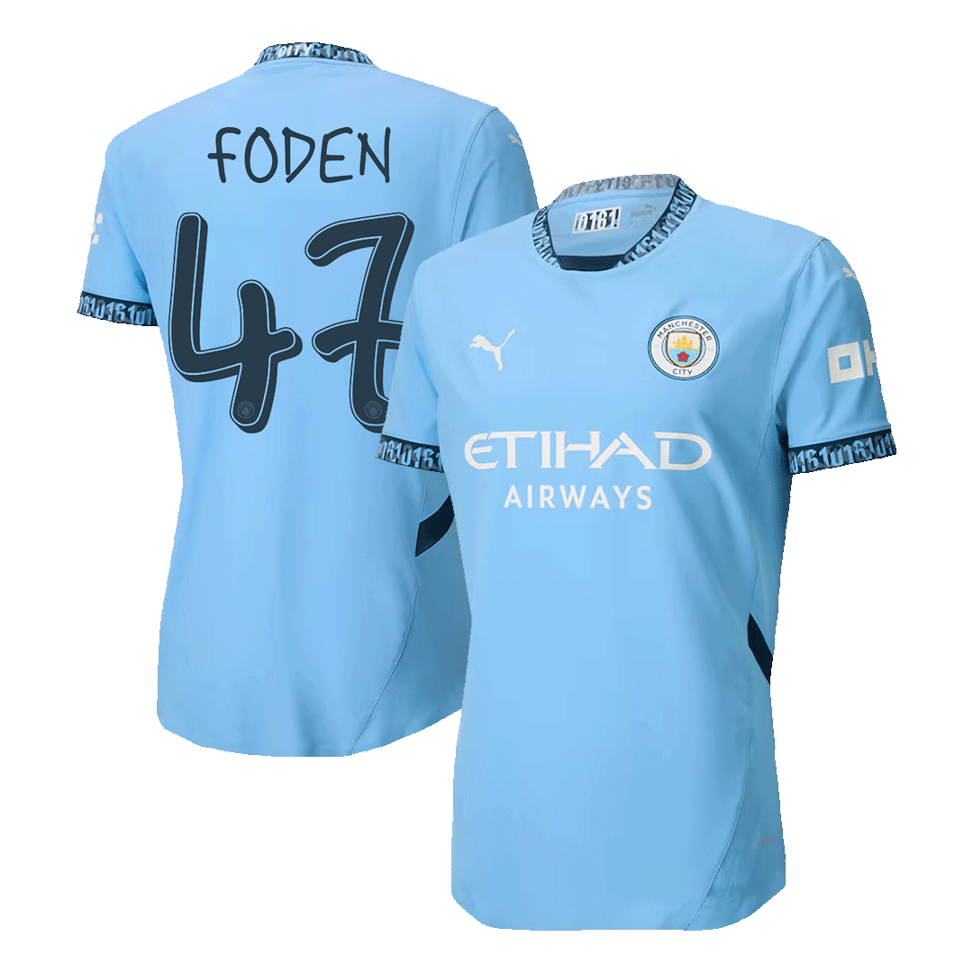 FODEN #47 Manchester City Home Soccer Jersey 2024/25 - UCL Player Version