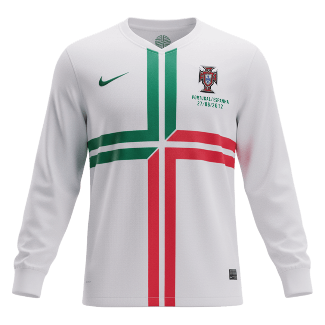 Retro 2012 Portugal Away Long Sleeve Soccer Jersey - Image 4