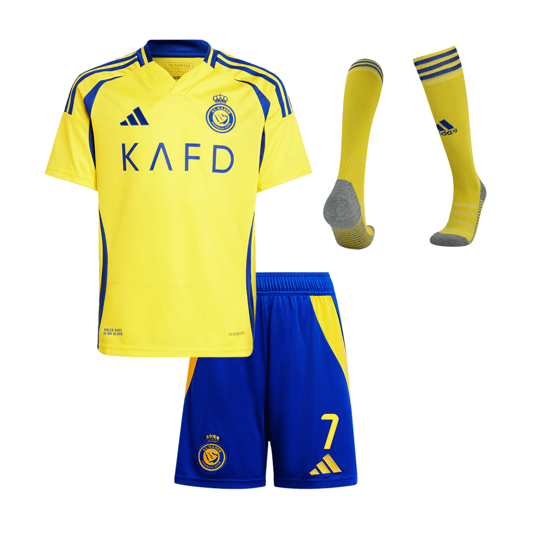 Kid's RONALDO #7 Al Nassr Home Soccer Jersey Kit(Jersey+Shorts+Socks) 2024/25 - Image 2