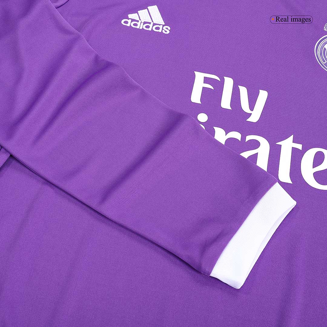 Retro 2016/17 Real Madrid Away Long Sleeve Soccer Jersey - Image 7