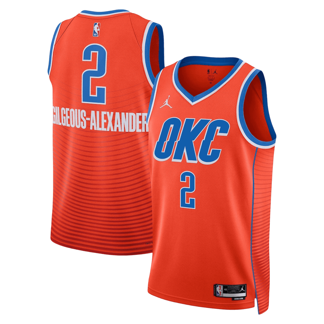 Oklahoma City Thunder Gilgeous-Alexander #2 Swingman NBA Jersey - City Edition- Statement Edition