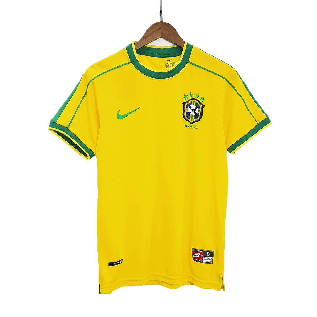 Retro 1998 Brazil Home Soccer Jersey - Image 3