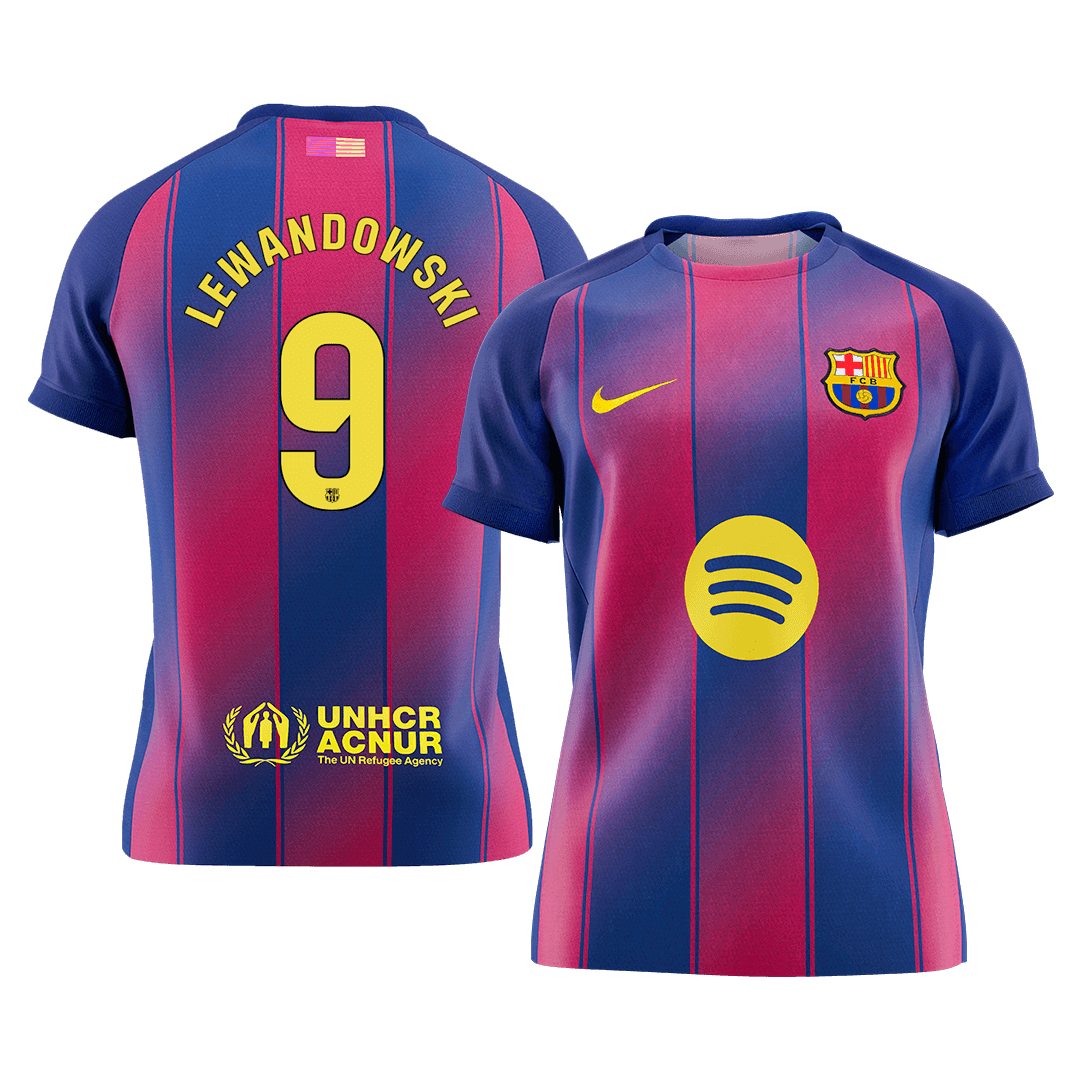 LEWANDOWSKI #9 Barcelona Home Soccer Jersey 2025/26