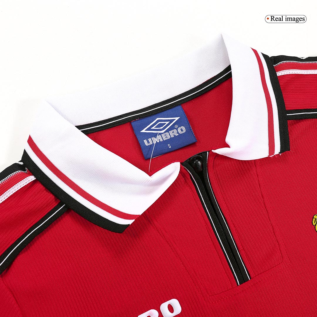 Retro 1998/99 Manchester United Home Long Sleeve Soccer Jersey - Image 4