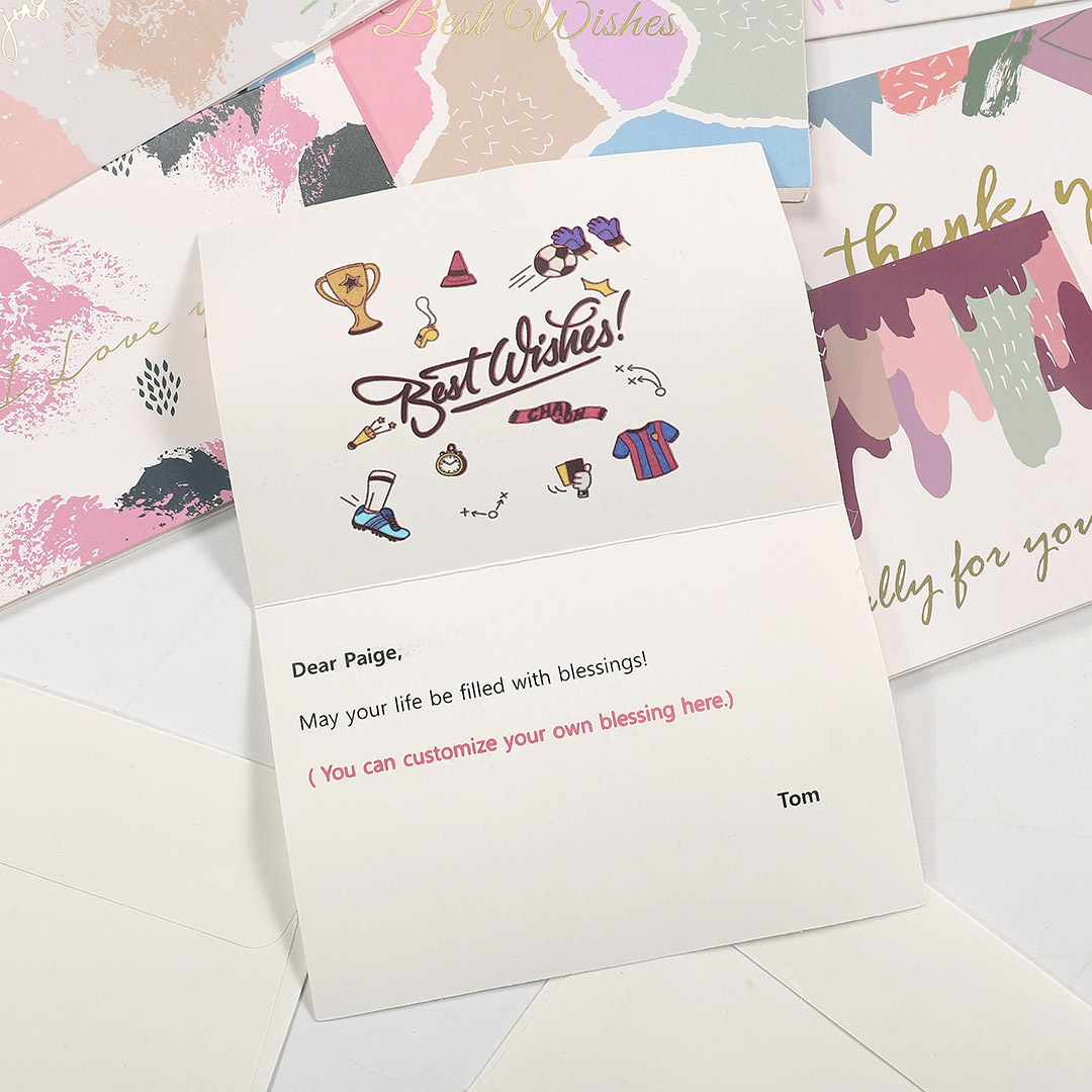 1 Pcs Random Style Personalized Message Greeting Card | Soccerdealshop