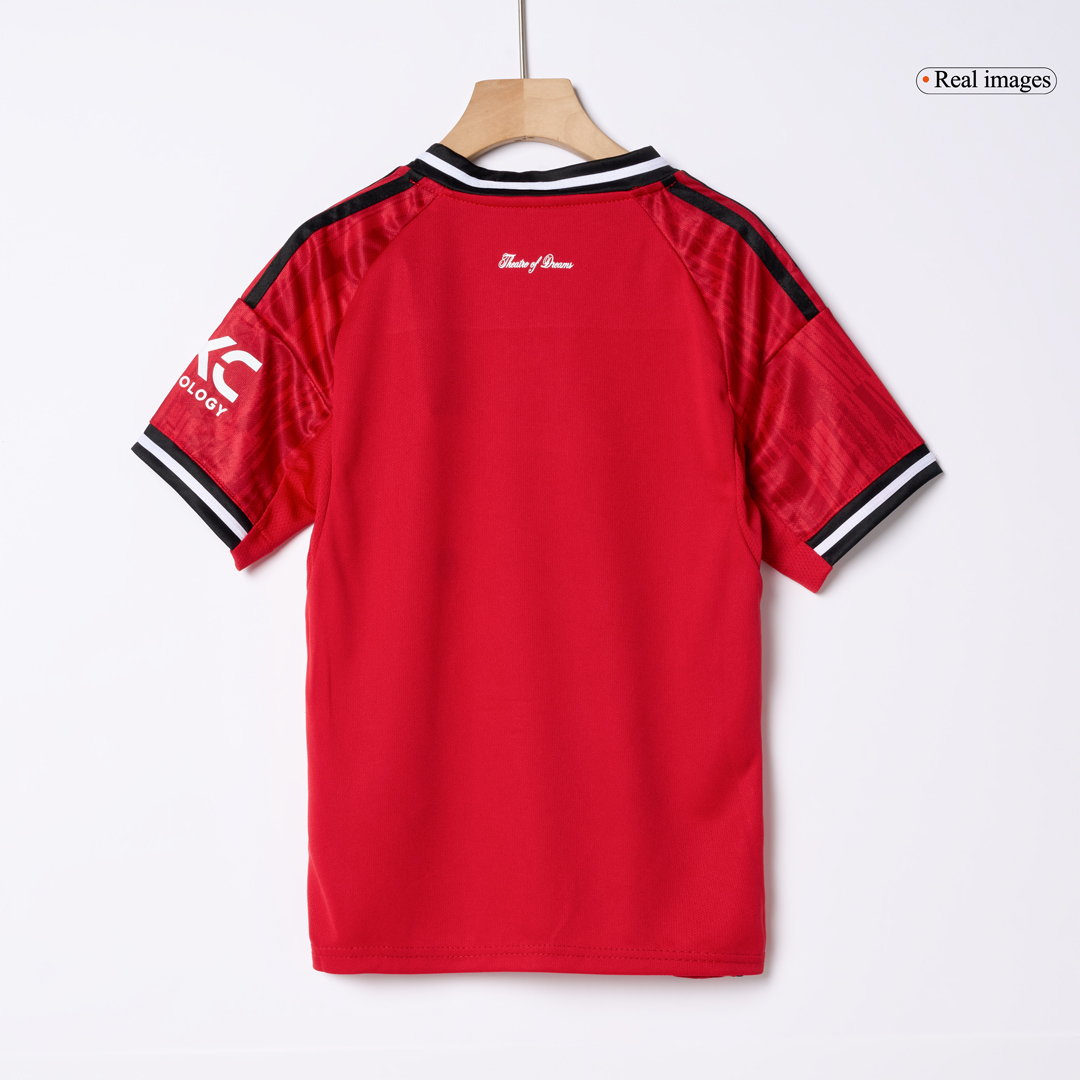 Kid's Manchester United Home Soccer Jersey Kit(Jersey+Shorts+Socks) 2025/26 - Image 4