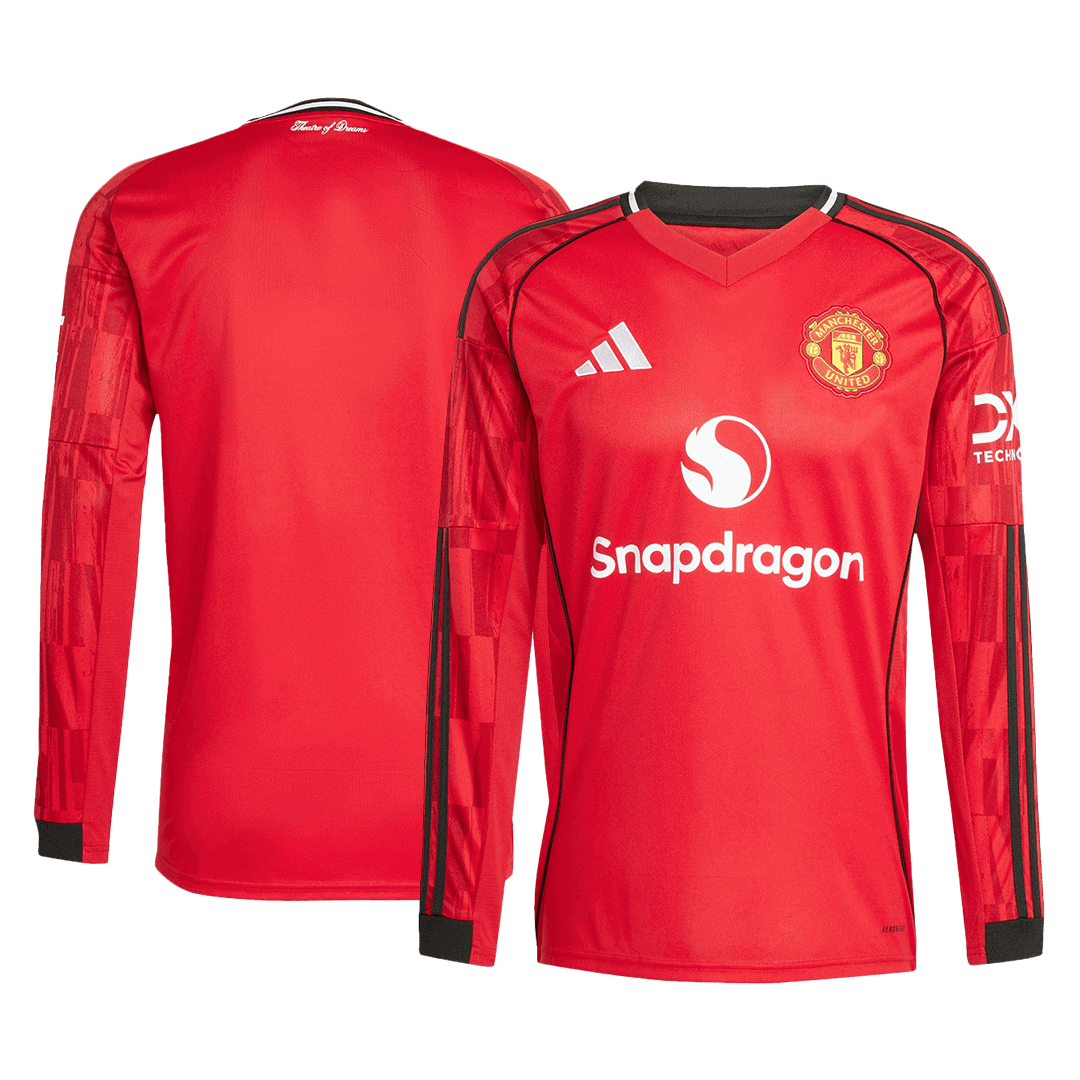Manchester United Home Long Sleeve Soccer Jersey 2025/26 - Image 3