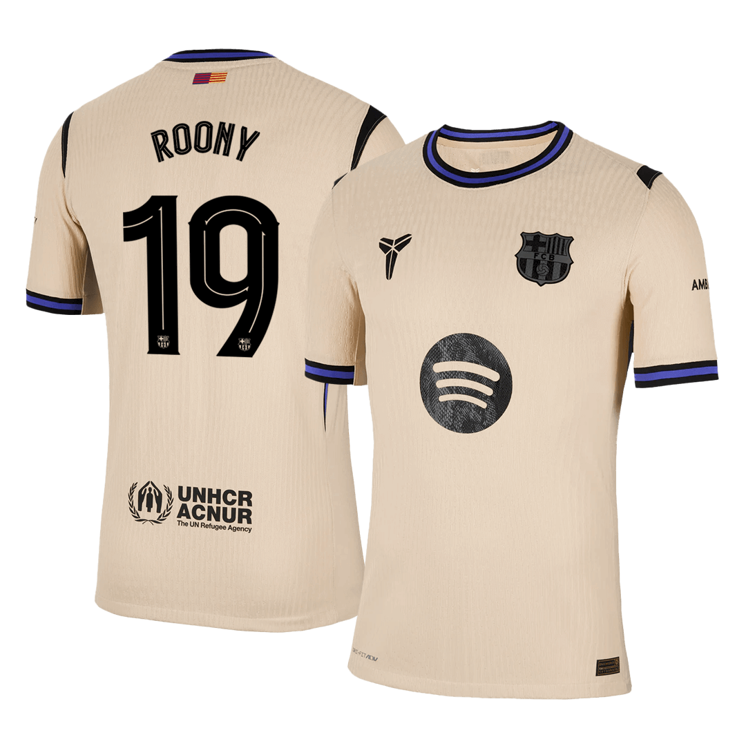 ROONY #19 Barcelona Away Soccer Jersey 2025/26 - UCL Player Version
