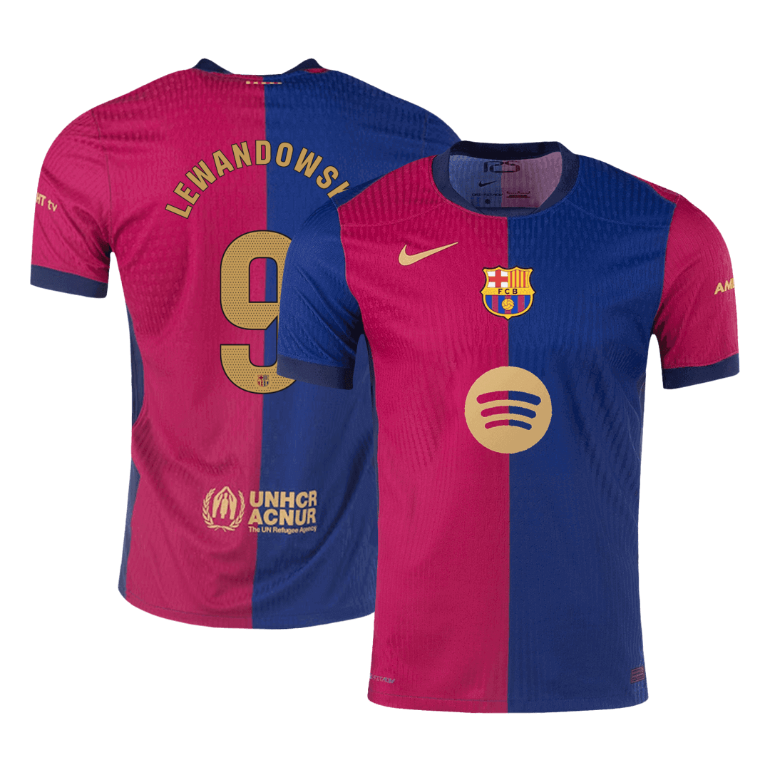 LEWANDOWSKI #9 Barcelona Home Soccer Jersey 2024/25 Player Version