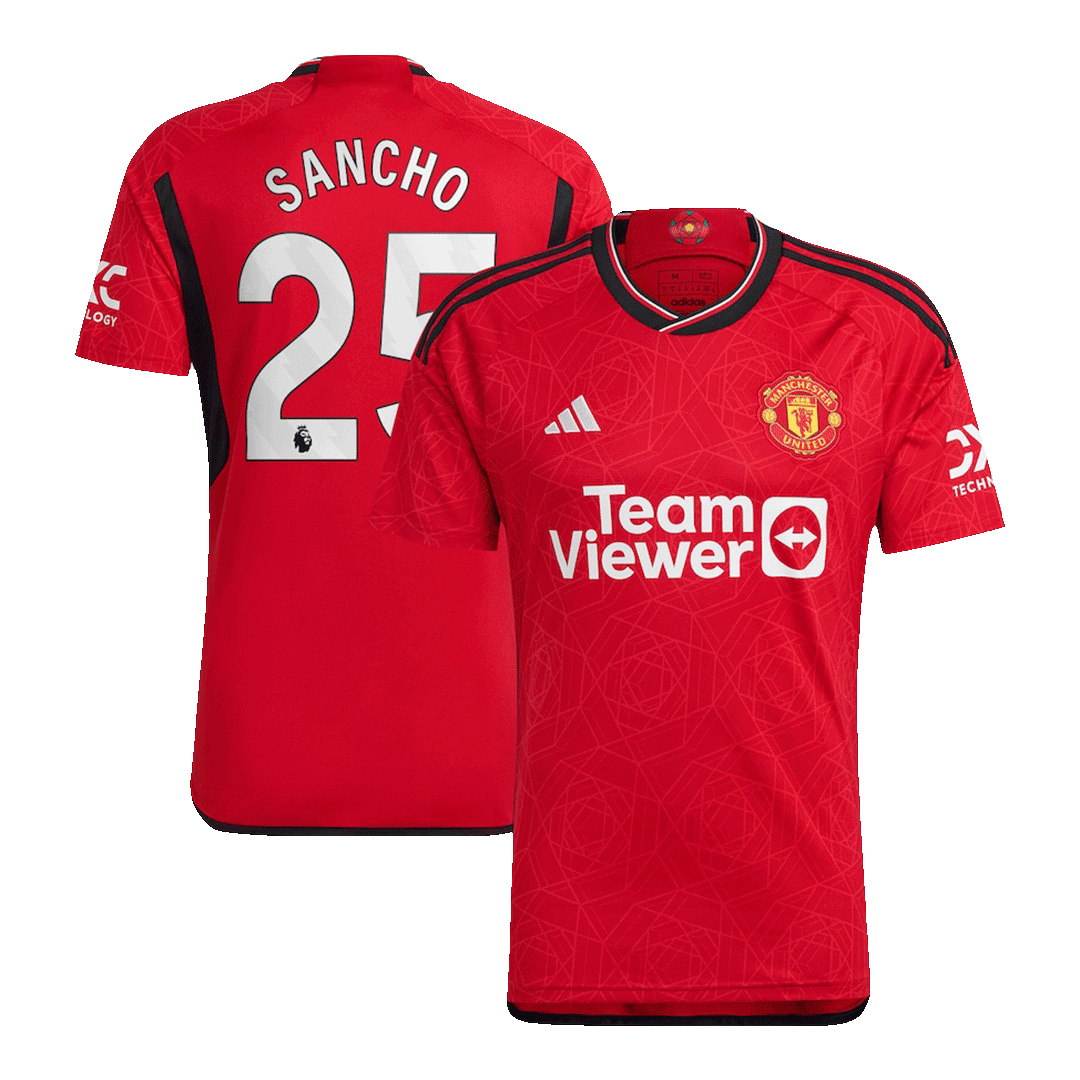 SANCHO #25 Manchester United Home Soccer Jersey 2023/24