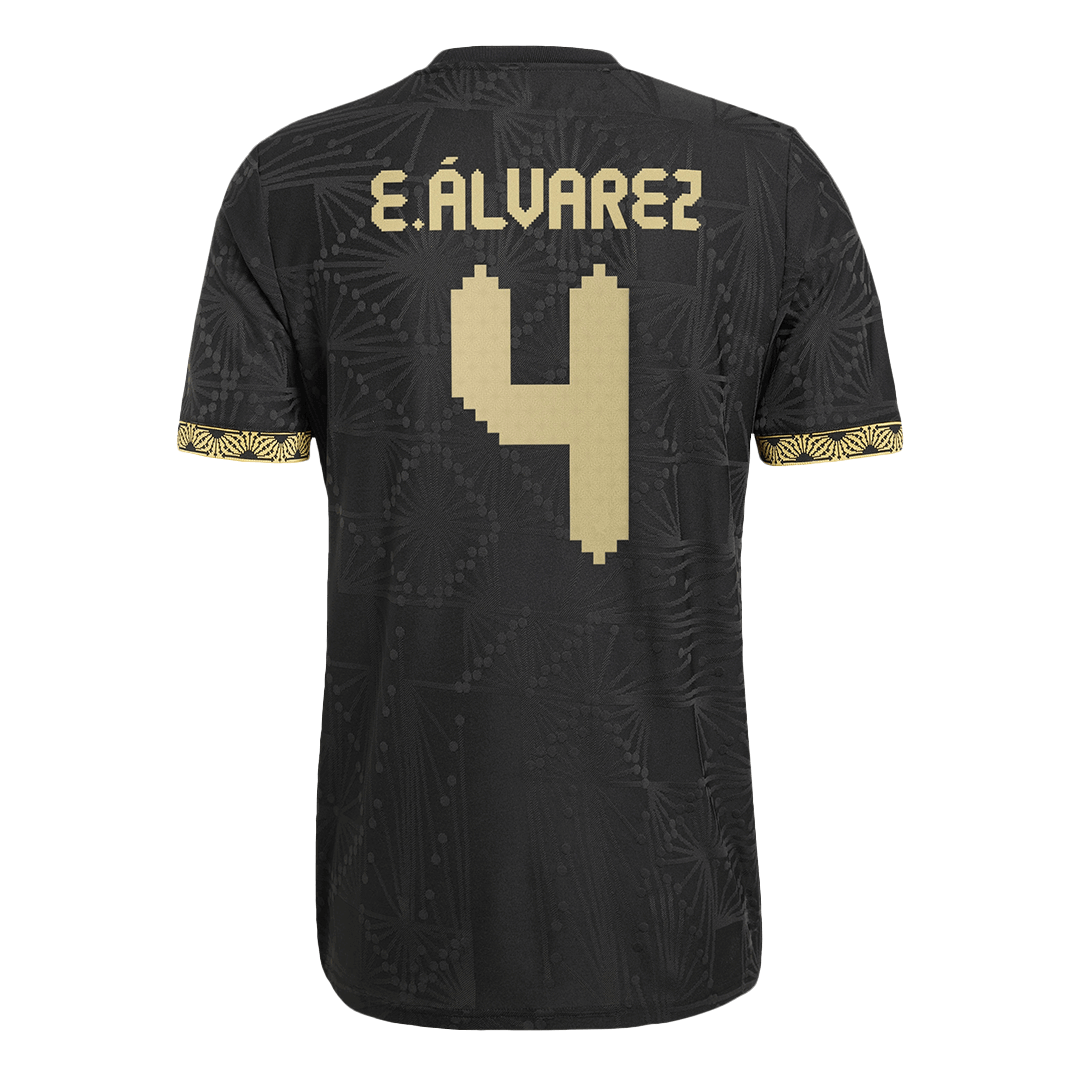 Authentic E.ÁLVAREZ #4 Mexico Third Away Soccer Jersey 2025 - Gold Cup - Image 3