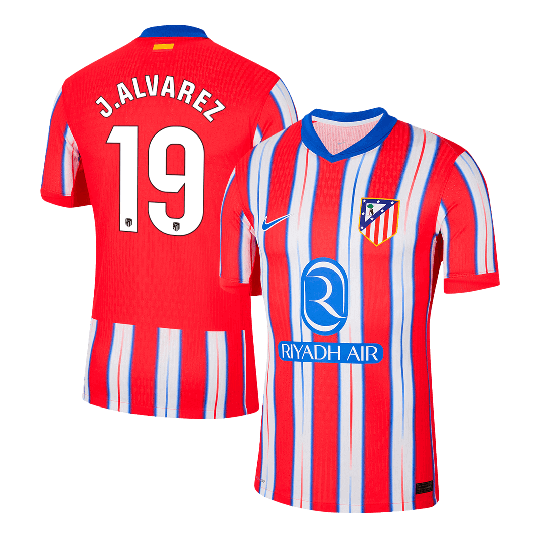 J.ALVAREZ #19 Atletico Madrid Home Soccer Jersey 2024/25 Player Version