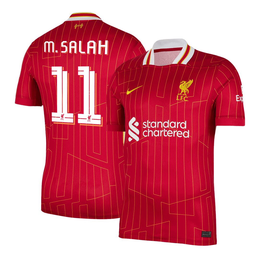 M.SALAH #11 Liverpool Home Soccer Jersey 2024/25 -UCL