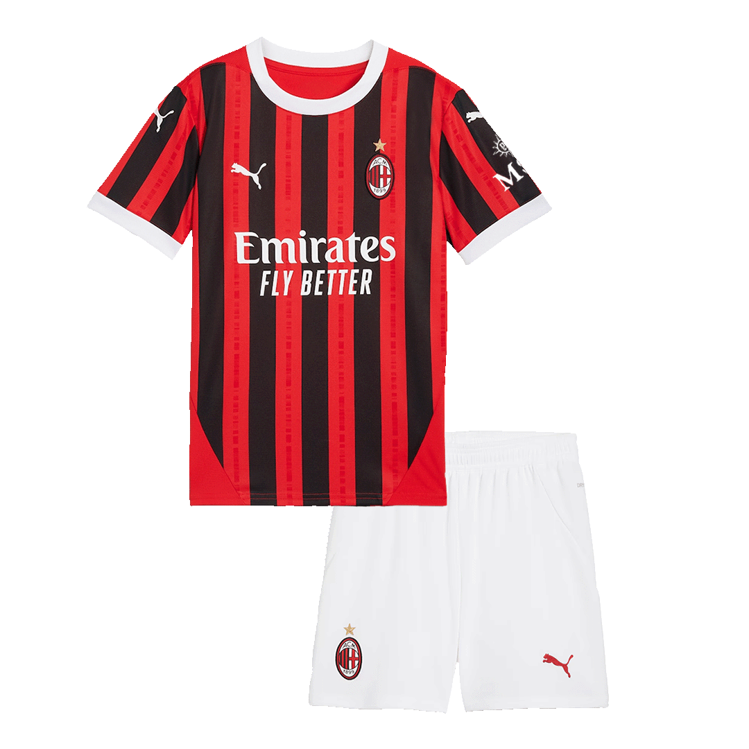 Kid's AC Milan Home Soccer Jersey Kit(Jersey+Shorts) 2024/25