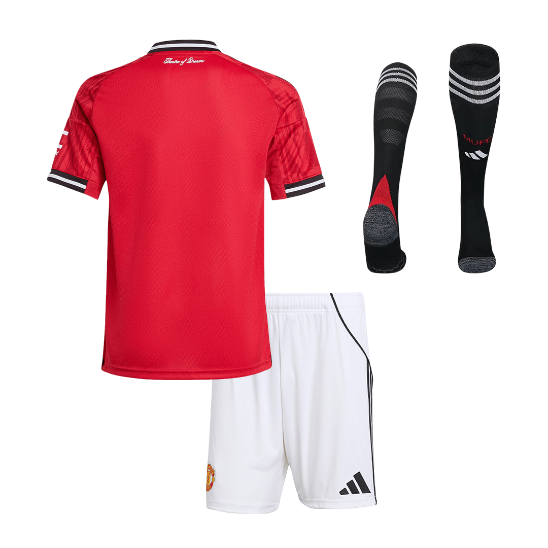 Kid's Manchester United Home Soccer Jersey Kit(Jersey+Shorts+Socks) 2025/26 - Image 2