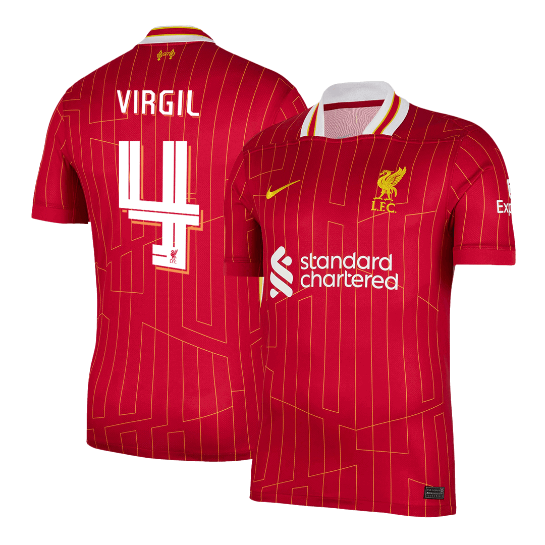 VIRGIL #4 Liverpool Home Soccer Jersey 2024/25 -UCL