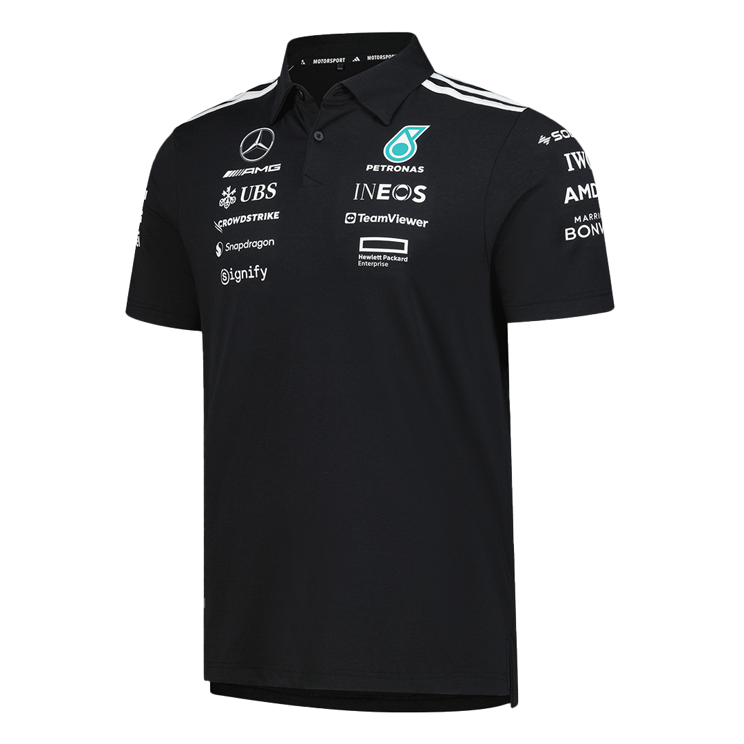 Mercedes AMG Petronas F1 Team Polo 2025 Black | Soccerdealshop