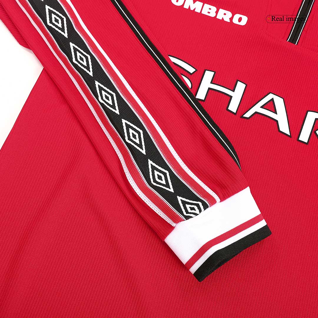 Retro 1998/99 Manchester United Home Long Sleeve Soccer Jersey - Image 7