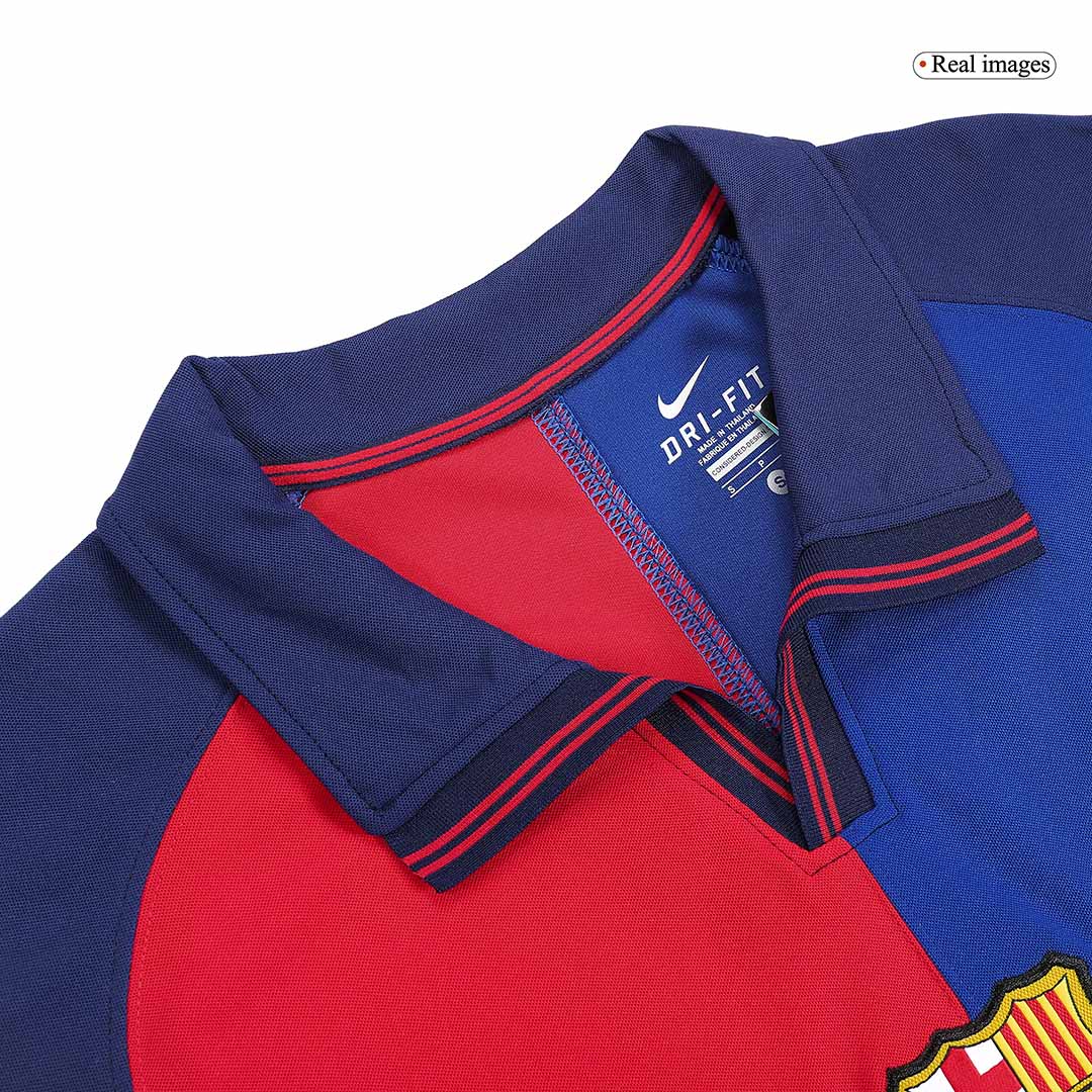Retro 1999/00 Barcelona Home Soccer Jersey - Image 4